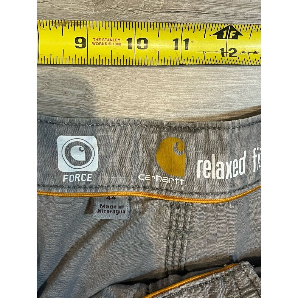 Carhartt Force Shorts‎ Mens 44x10 Gray Ripstop Cargo Relaxed Fit Utility Pockets - Picture 4 of 4